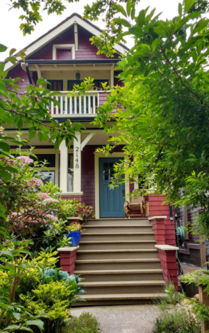 Photos of Kitchener Street home after being repainted by Vancouver Painted Ladies